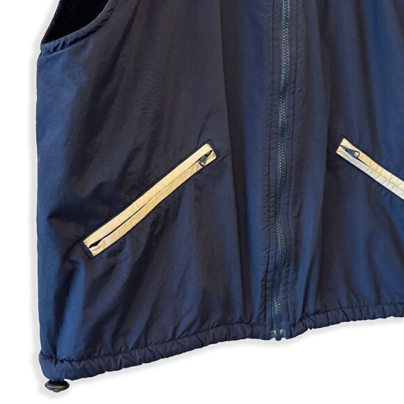 Vintage 90s Trium Women's Outdoor Vest Montreal-Made Blue Zip-Up Contrast Trim - Picture 3 of 6